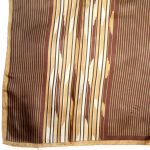 Italian silk scarf with a brown stripe design
