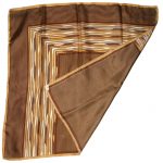 Italian silk scarf with a brown stripe design
