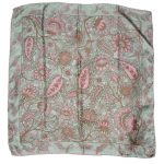 Richard Allan soft green and pink flower design silk scarf