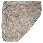 Richard Allan soft green and pink flower design silk scarf