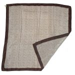 Herringbone design brown and cream silk scarf