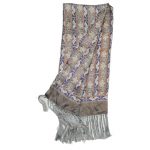 Long silk satin jacquard scarf