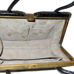 Vintage 1950-1960s black croc handbag