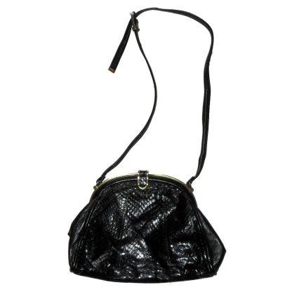 Jane Shilton black snakeskin and leather shoulder bag