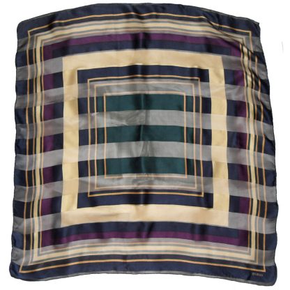 Bill Blass satin and sheer striped silk scarf