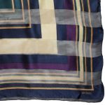 Bill Blass satin and sheer striped silk scarf