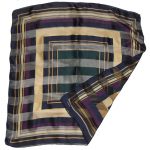 Bill Blass satin and sheer striped silk scarf