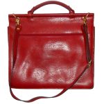 Jelen Paris red grained leather briefcase