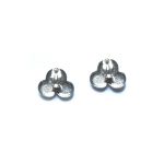 Silver tone clip on earrings set with a large crystal