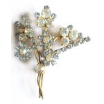 Aurora Borealis flower brooch