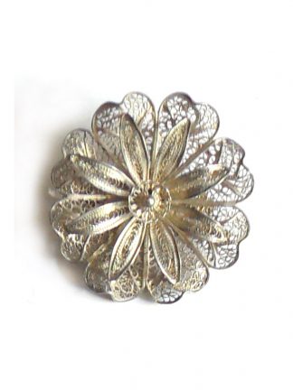 Silver filigree brooch