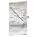 Jacquard silk white evening opera scarf
