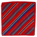 Dark red silk pocket square with stripe design