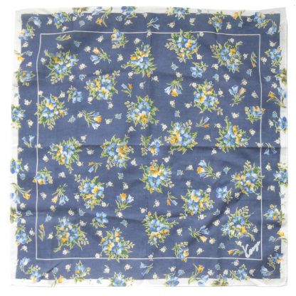 Blue floral design cotton pocket square