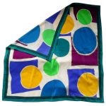 Brightly coloured circle design silk scarf