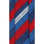 Givenchy Paris red and blue silk tie