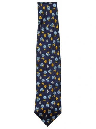 Leonard Studio flower design silk tie