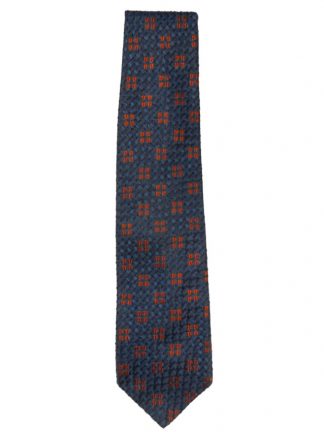 Ermnegildo Zegna blue and orange textured silk tie