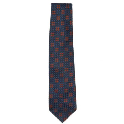 Ermnegildo Zegna blue and orange textured silk tie