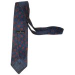 Ermnegildo Zegna blue and orange textured silk tie