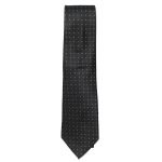 D&G Black textured silk tie with pink detail