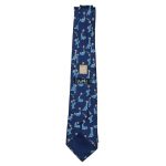 Hermes blue seal with ball design silk tie