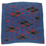 Pinto Italy silk scarf with blue background and plaid design