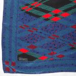 Pinto Italy silk scarf with blue background and plaid design