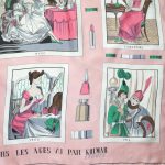 Kolmar Europe promotional silk scarf depicting make-up through the ages