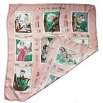 Kolmar Europe promotional silk scarf depicting make-up through the ages