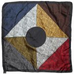 Abbey silk pocket square with different colour sections