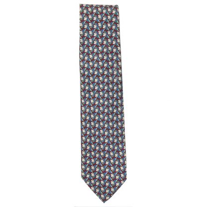 Battistoni flower design silk tie
