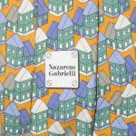 Nazareno Gabrielli silk tie with a design of buildings