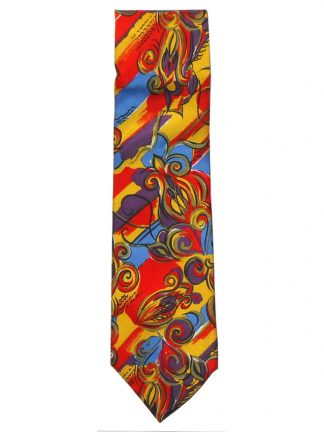 Claudius Como bright design silk tie