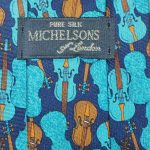 Michelsons England silk tie with a design of violins