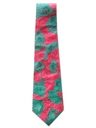 Meier Seide pink and green design silk tie