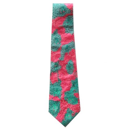 Meier Seide pink and green design silk tie