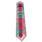 Meier Seide pink and green design silk tie