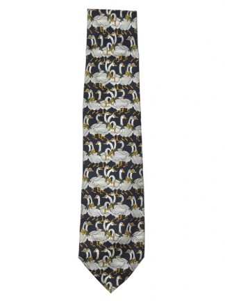 Antiche Seterie Geese design silk tie