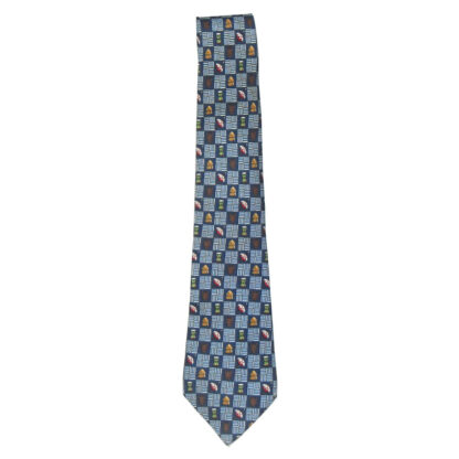 Hermes 7618 blue silk tie