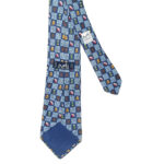 Hermes 7618 blue silk tie