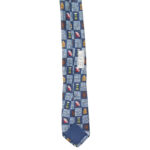 Hermes 7618 blue silk tie