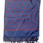 British Lion on a blue background silk and wool scarf