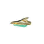 Gold tone tie pin with green stone decoration