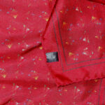 Long dark red hand rolled edge silk scarf