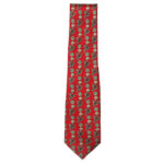 Jaeger red background silk tie with a design of a thistle type flower