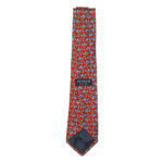 Austin Reed red background silk tie with a design of a blue racing car