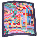 Liberty of London bright colour design silk scarf
