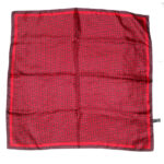 DKNY logo repeat silk square in a maroon and dark red colourway