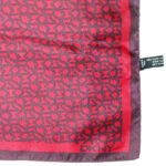 DKNY logo repeat silk square in a maroon and dark red colourway